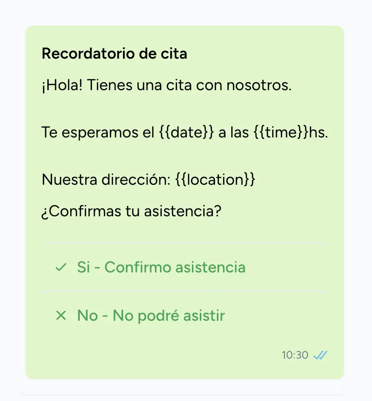 Ejemplo de mensaje de confirmar asistencia