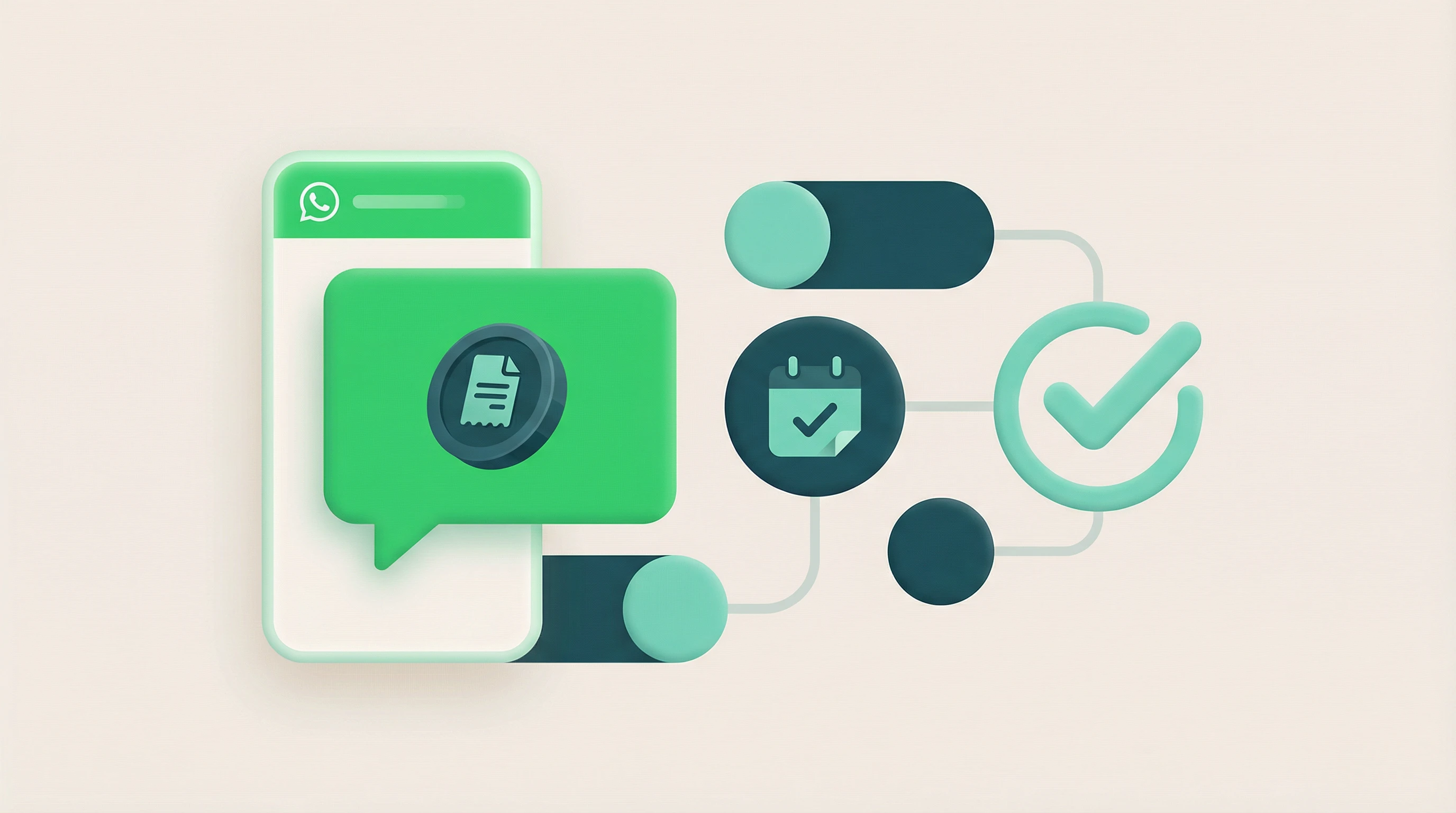 Recordatorio de pago por WhatsApp con factura y calendario