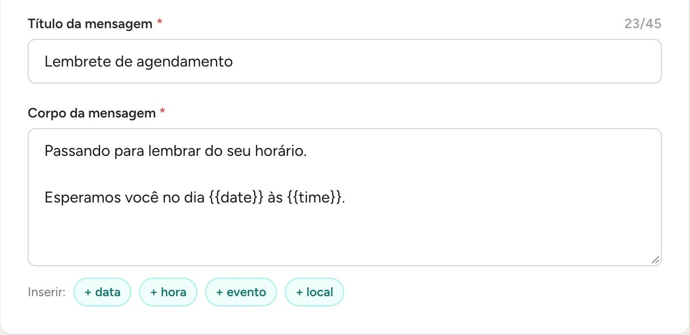 Editor de mensagens