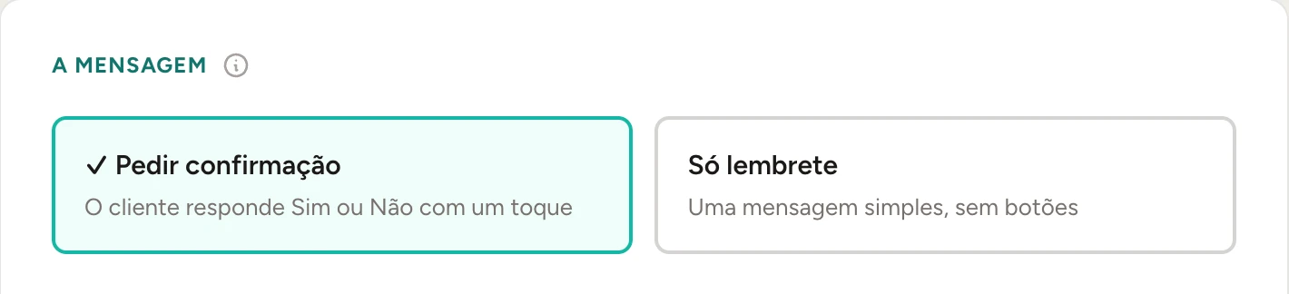 Lembrete ou confirmação