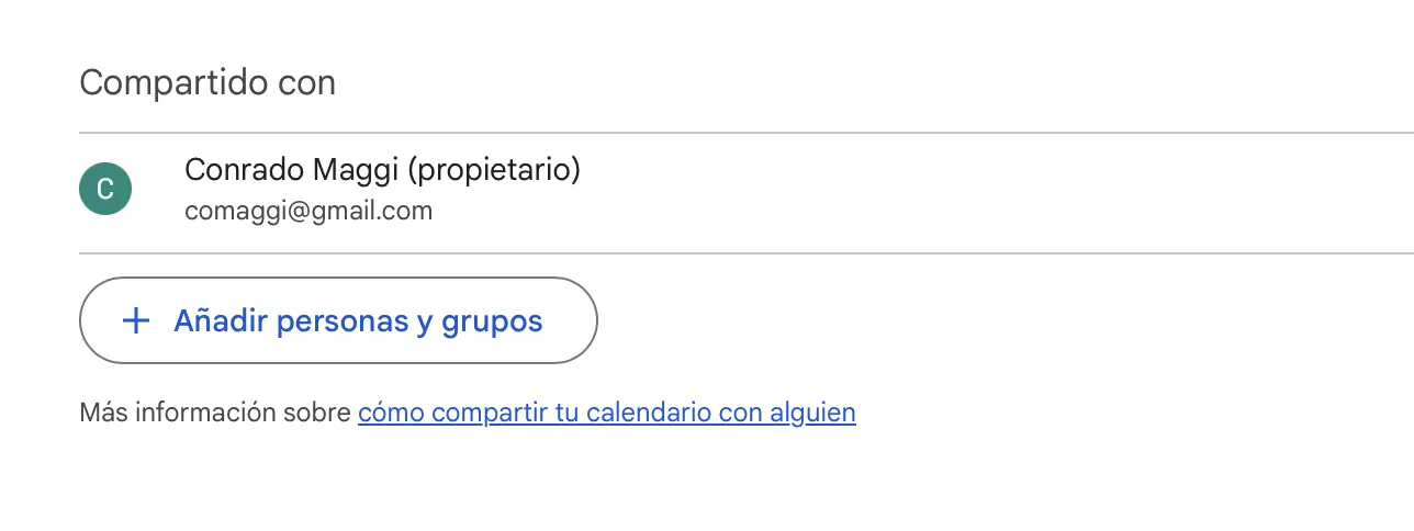 Google Calendar - Agregar personas