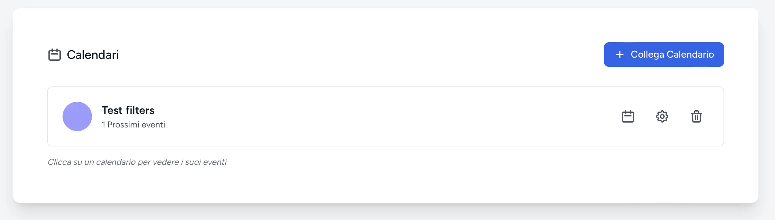Manage your calendars — Italian interface